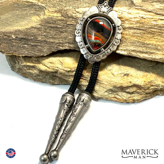 Southwestern bolo tie with long cords