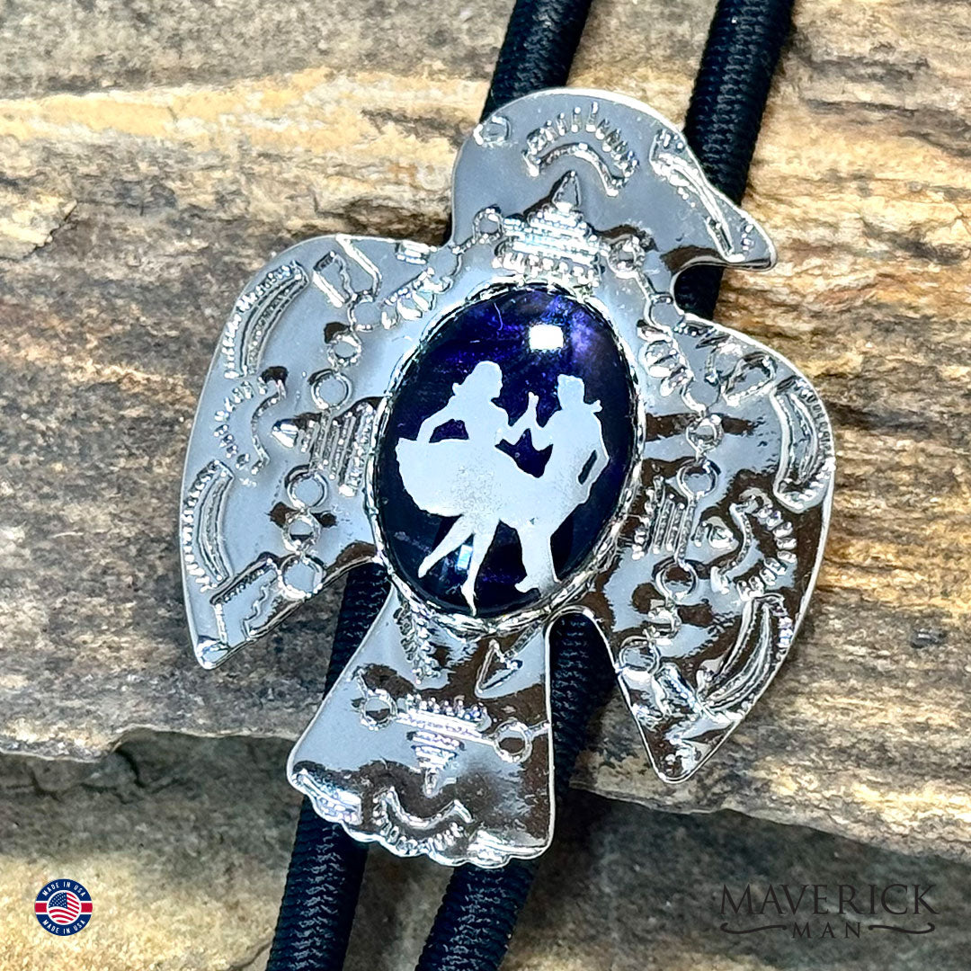 Classic thunderbird bolo tie with dancers