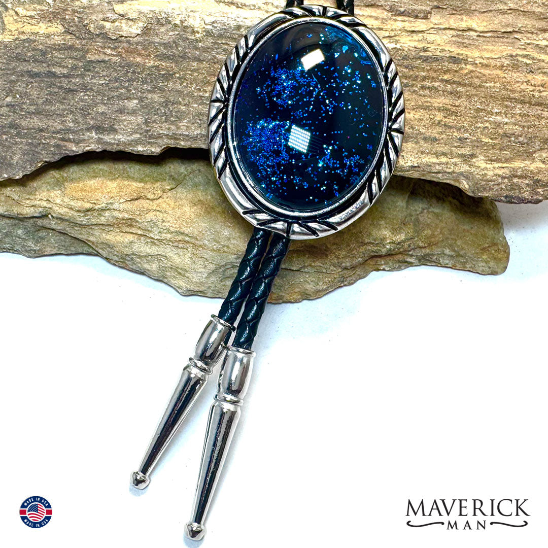Sparkly midnight blue bolo tie
