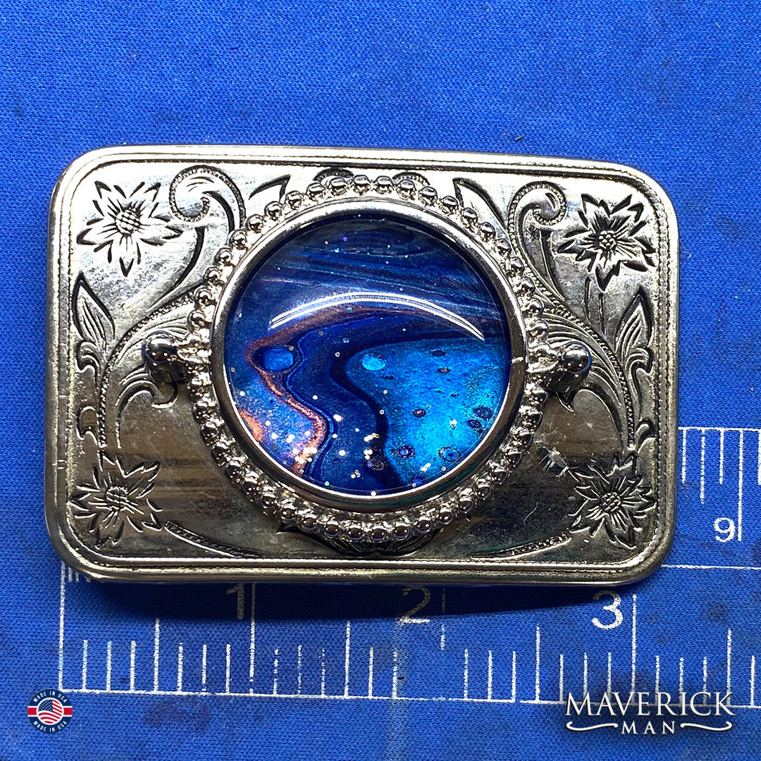 Bolo tie and buckle set with hand painted stones - can buy separately