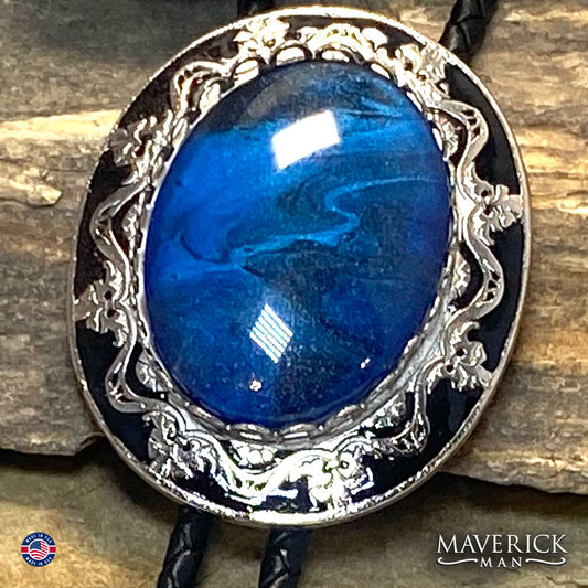 Handsome bolo and buckle set with from our Blues collection