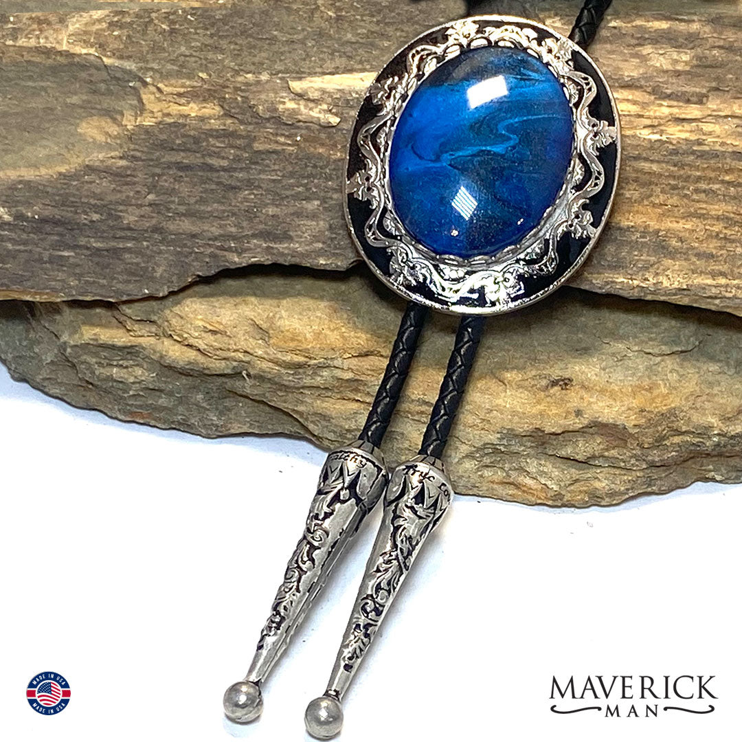 Handsome bolo and buckle set with from our Blues collection