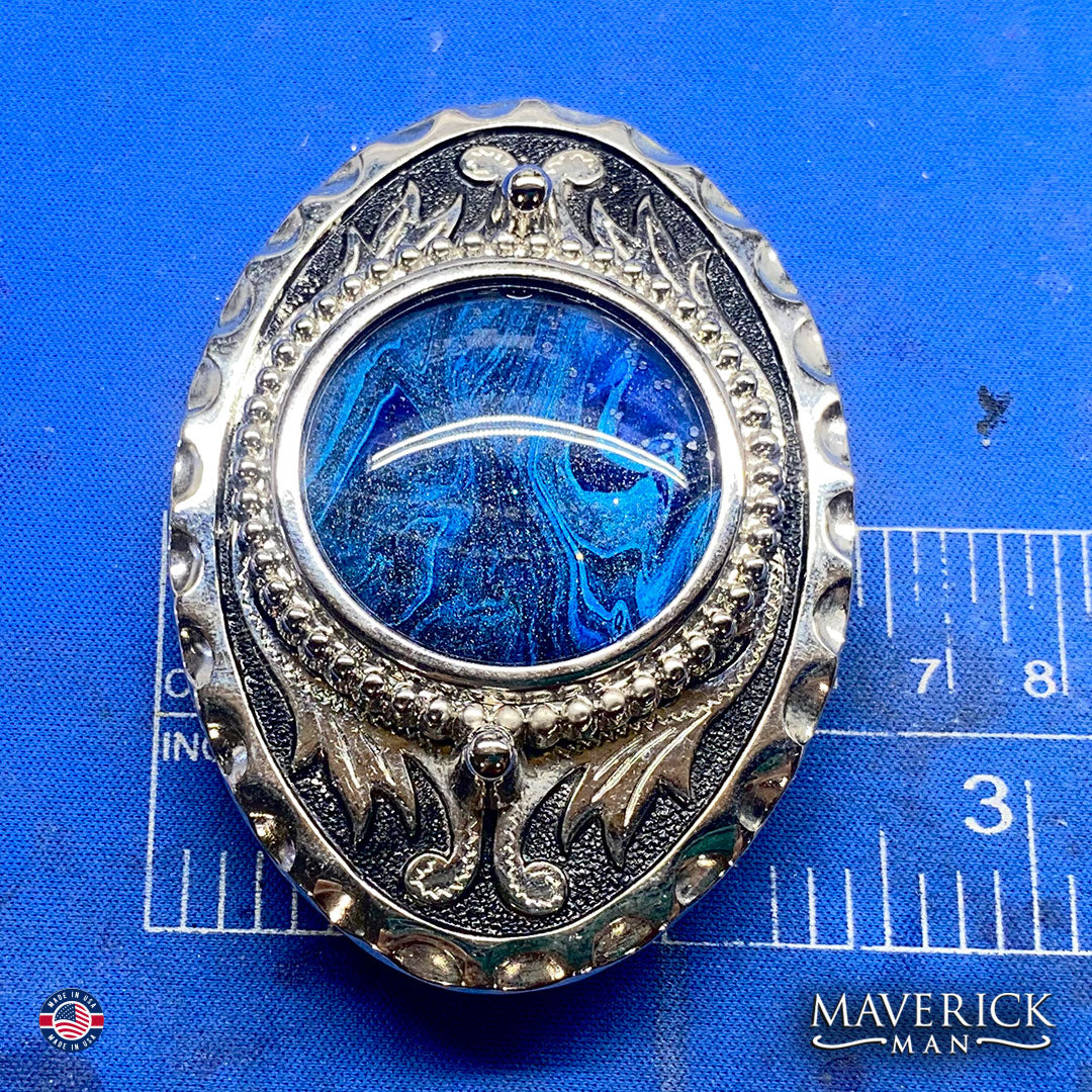Handsome bolo and buckle set with from our Blues collection
