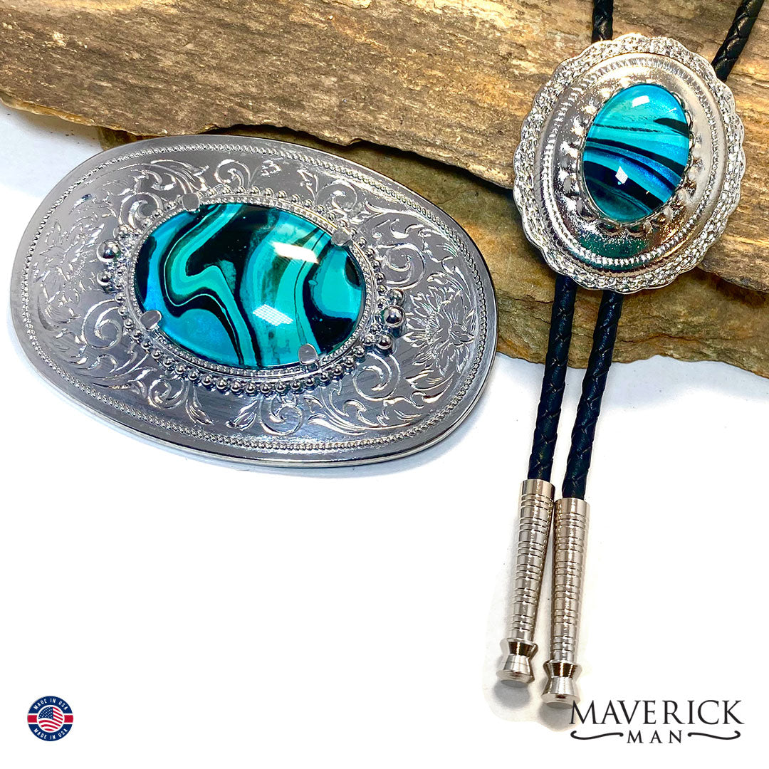Bolo and buckle set from our Blues collection