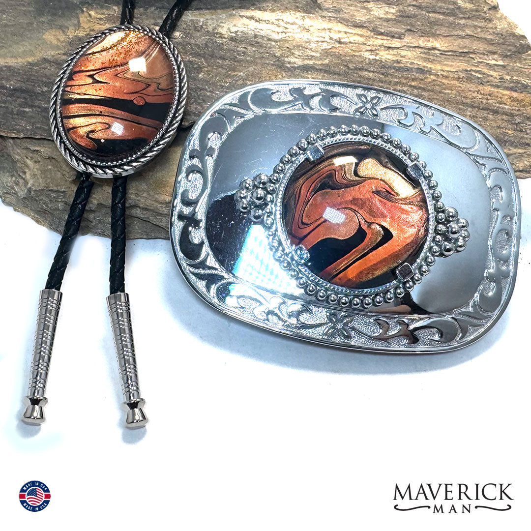 Handsome bolo and buckle set with from Earthtones collection
