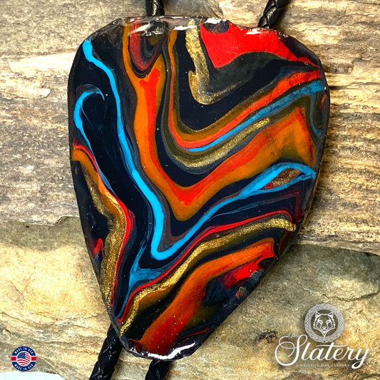 Extra Large southwestern bolo tie made from slate