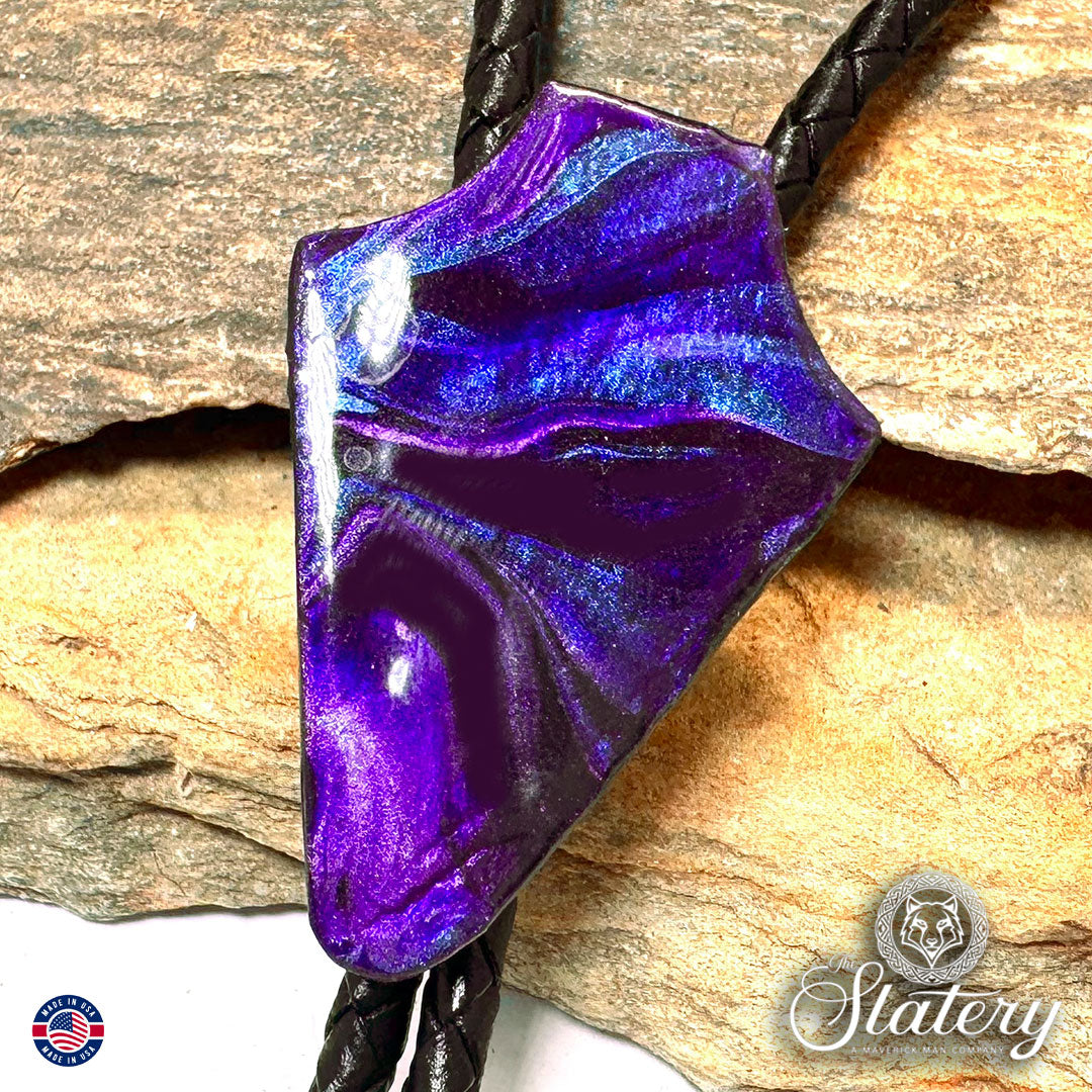 Small arrowhead bolo tie made from slate
