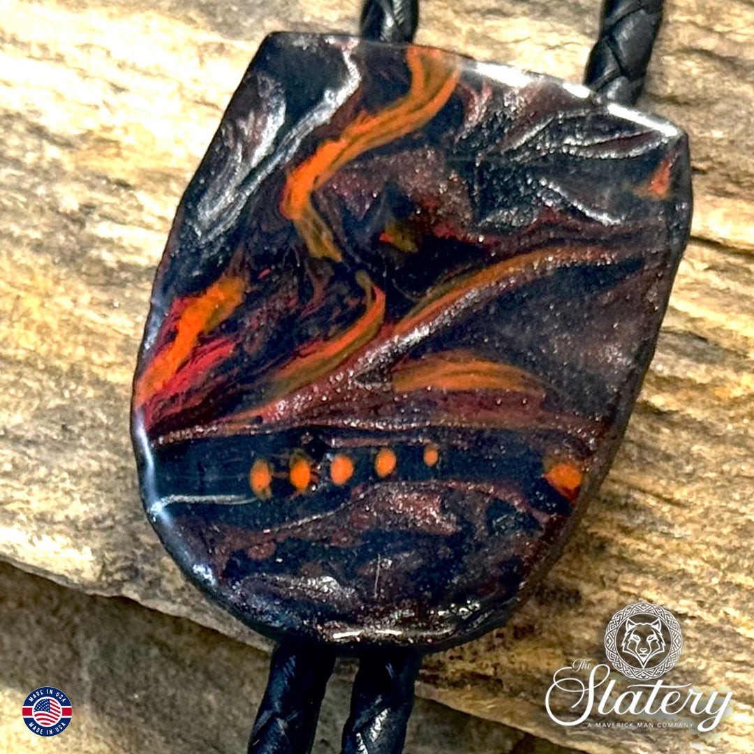 Slate bolo tie made from our FOX palette