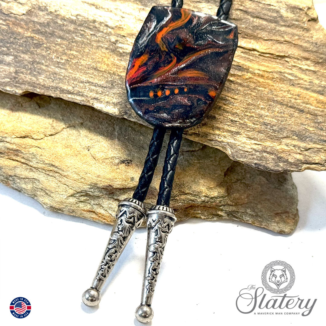 Slate bolo tie made from our FOX palette
