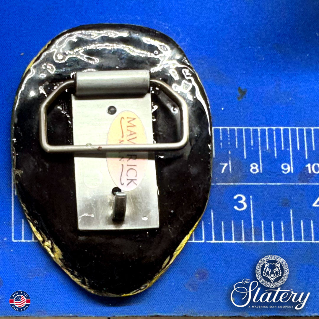 MM Exclusive - Large SLATE hand painted belt buckle