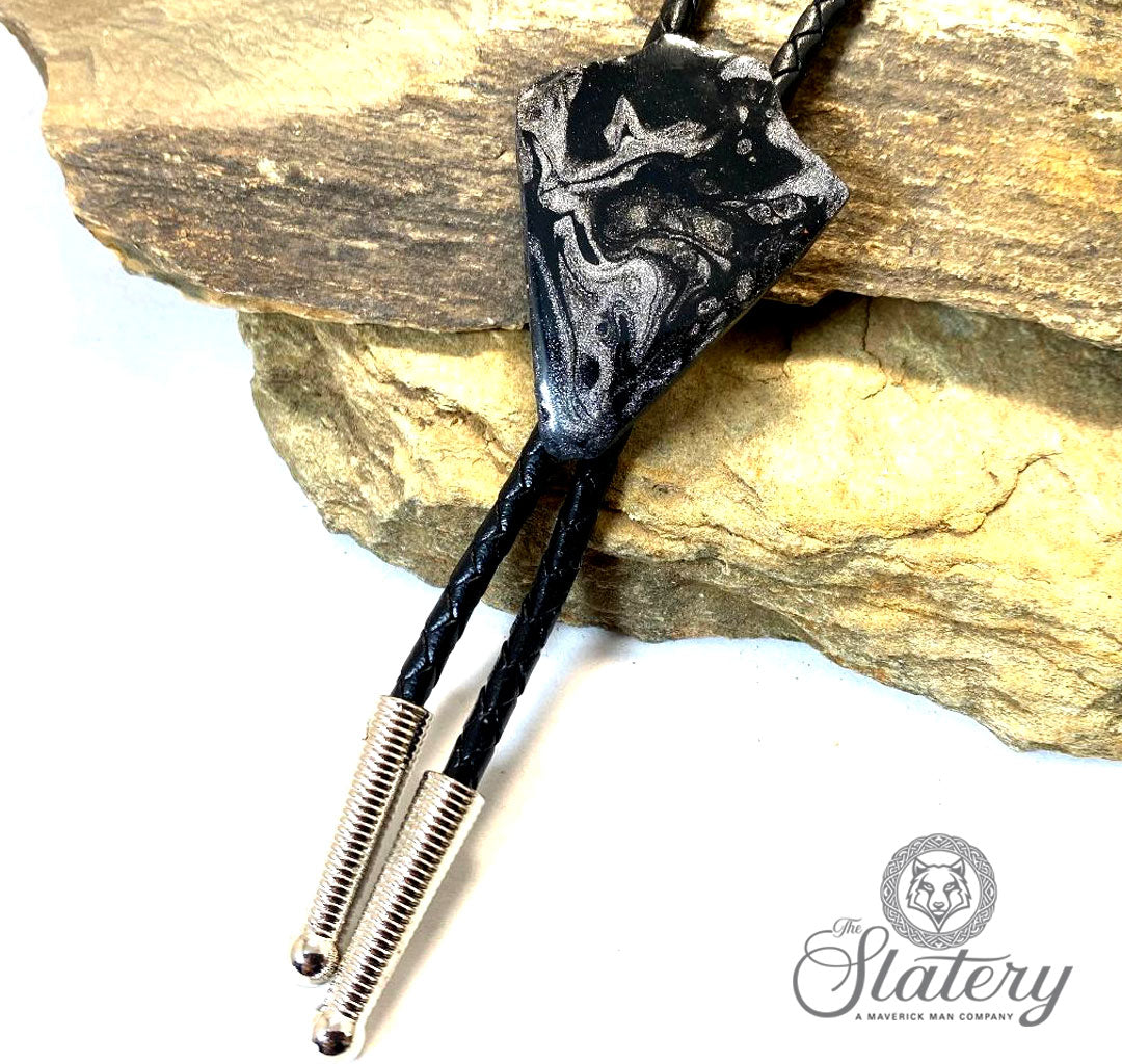 Hand painted arrowhead bolo tie made from slate