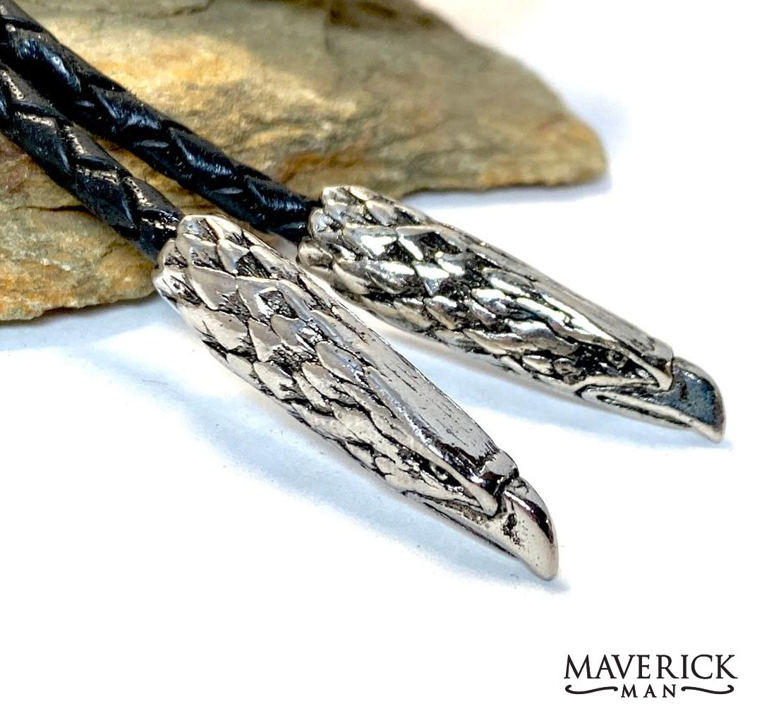 Silver eagle bolo tips