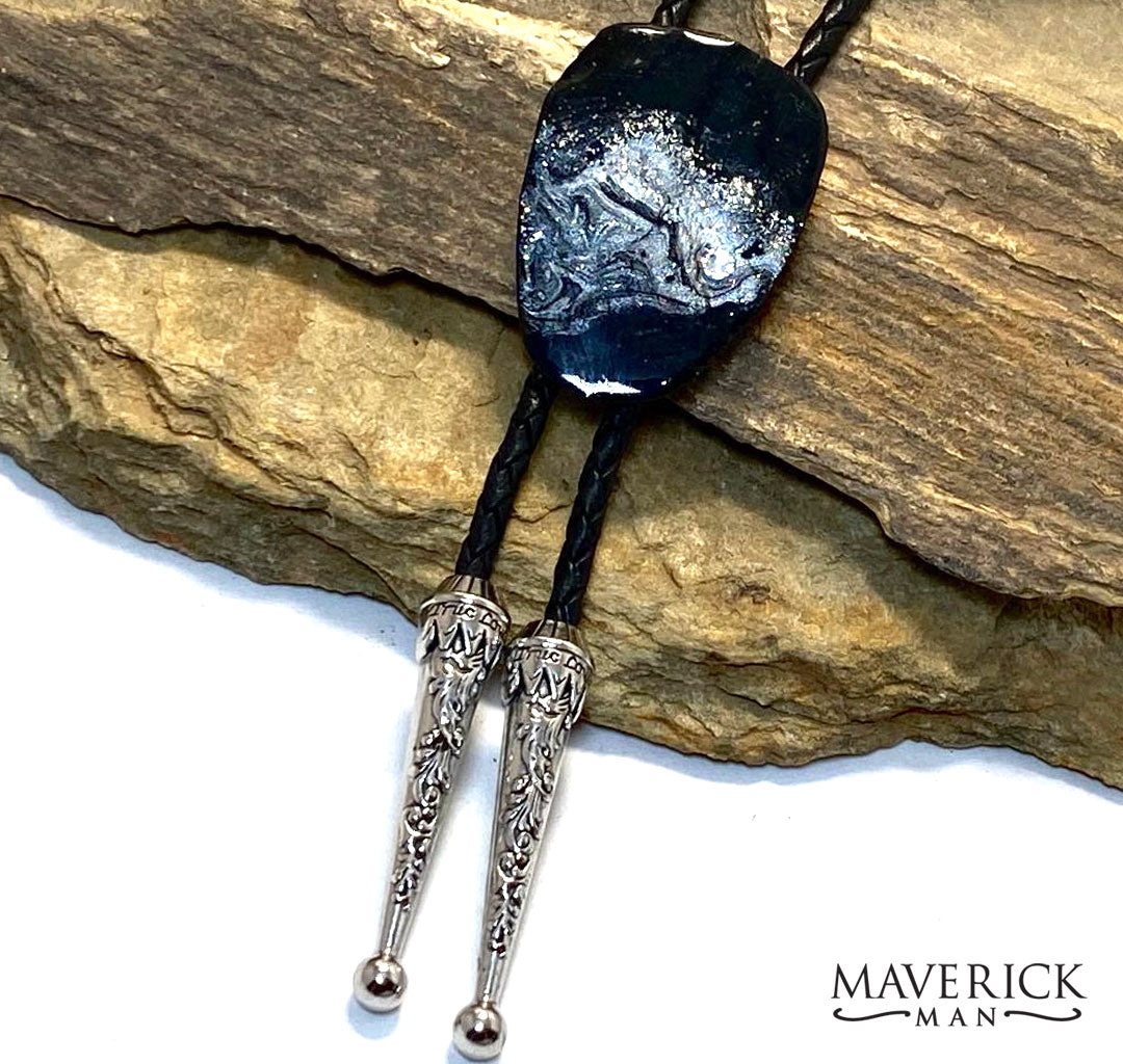 Dressy Bolo Ties in black and silver