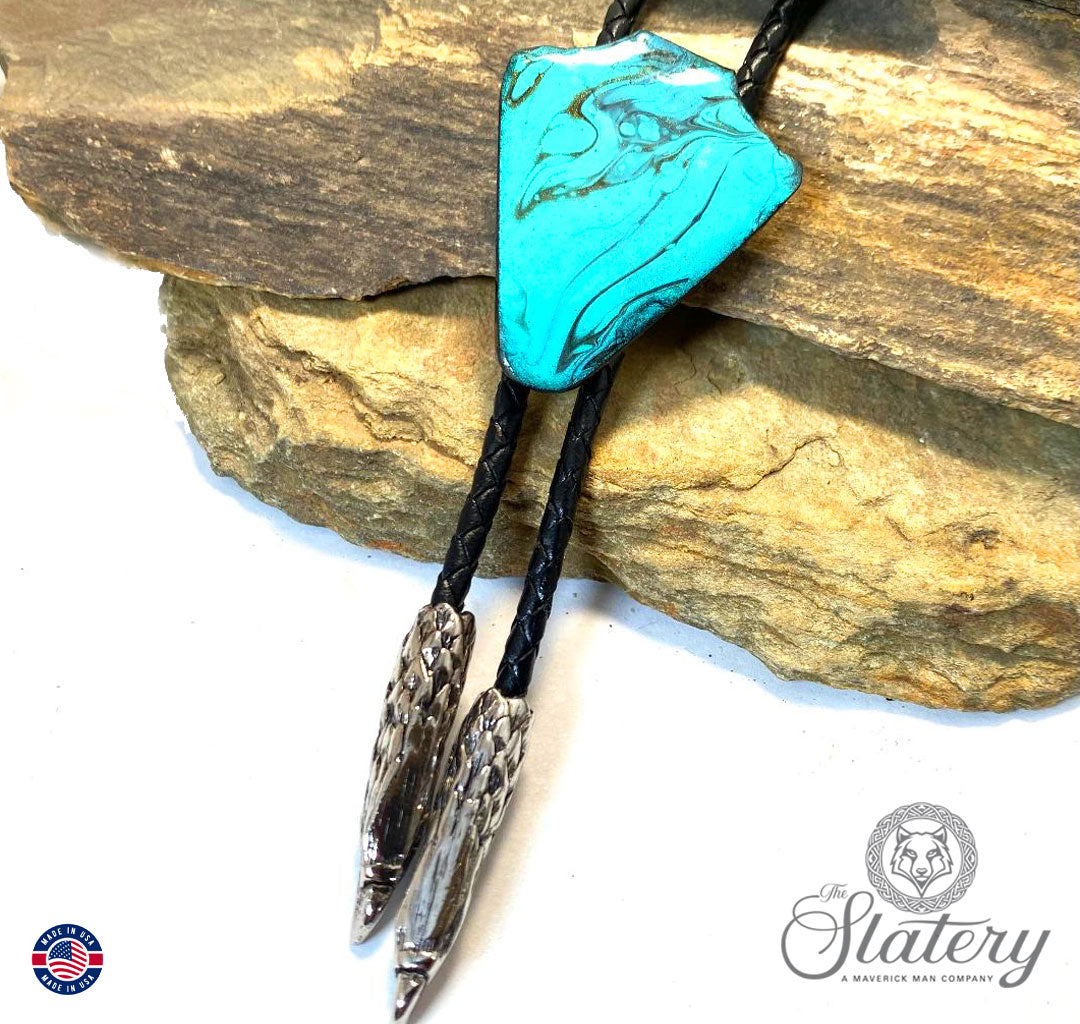 slate arrowhead bolo tie