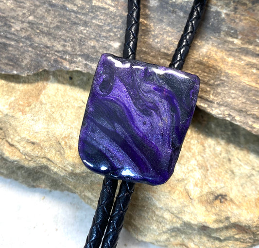 Hand painted purple bolo made from slate