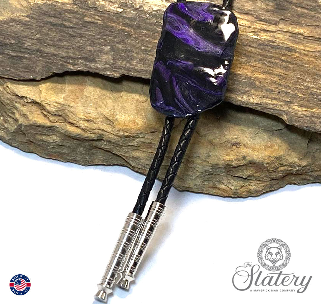 slate bolo tie