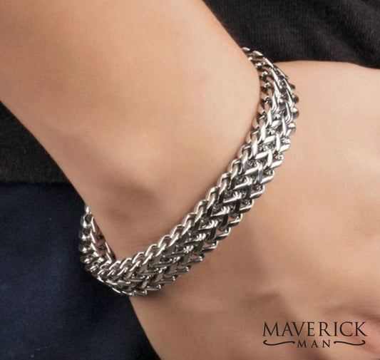 Stainless Steel Herringbone Bracelet