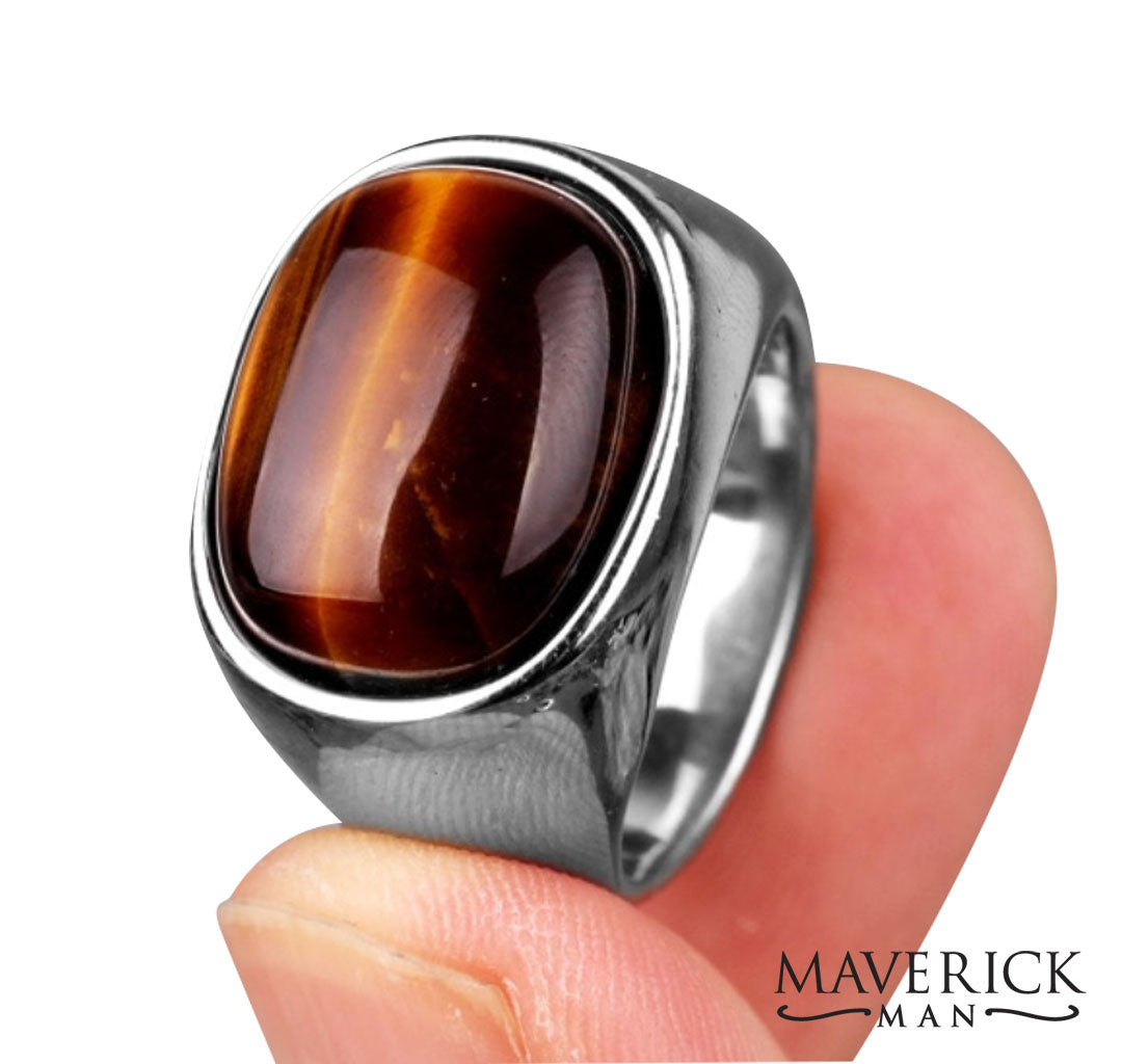 Gold-plated stainless steel ring with wood insert