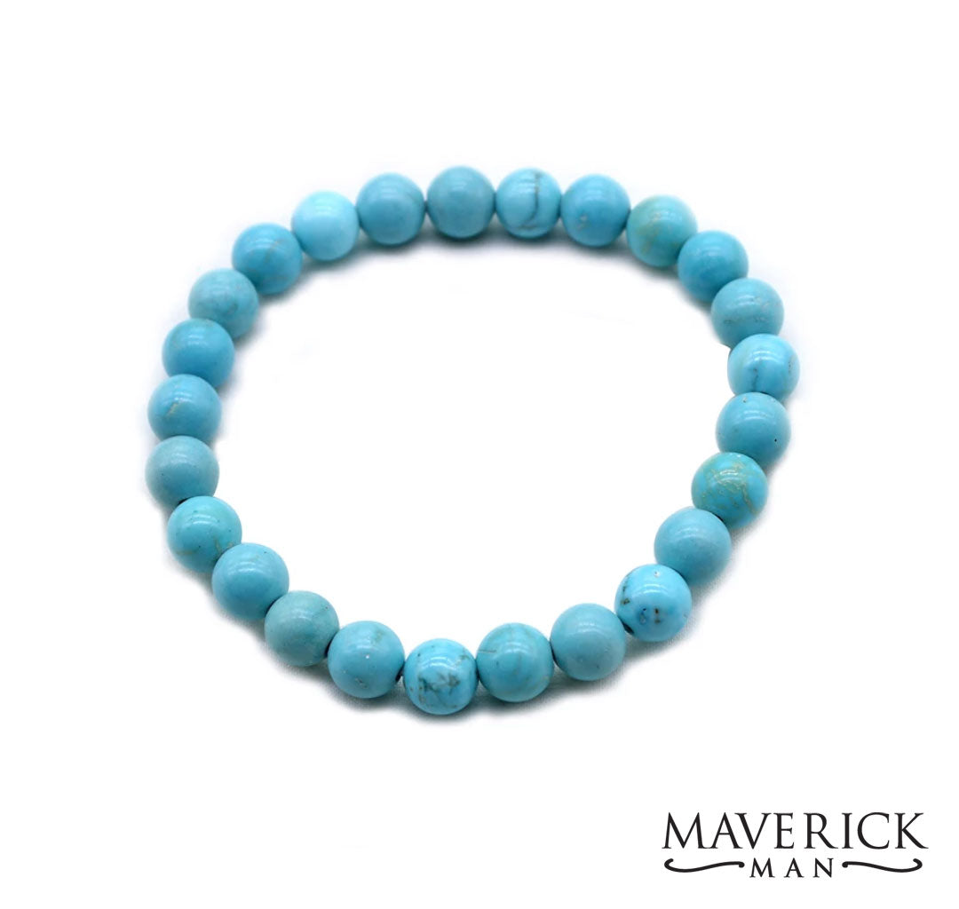 Faux turquoise Beaded bracelet in two sizes - 10mm