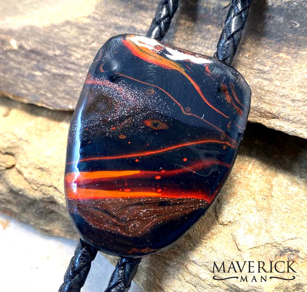 Striking fox palette on larger bolo made from slate