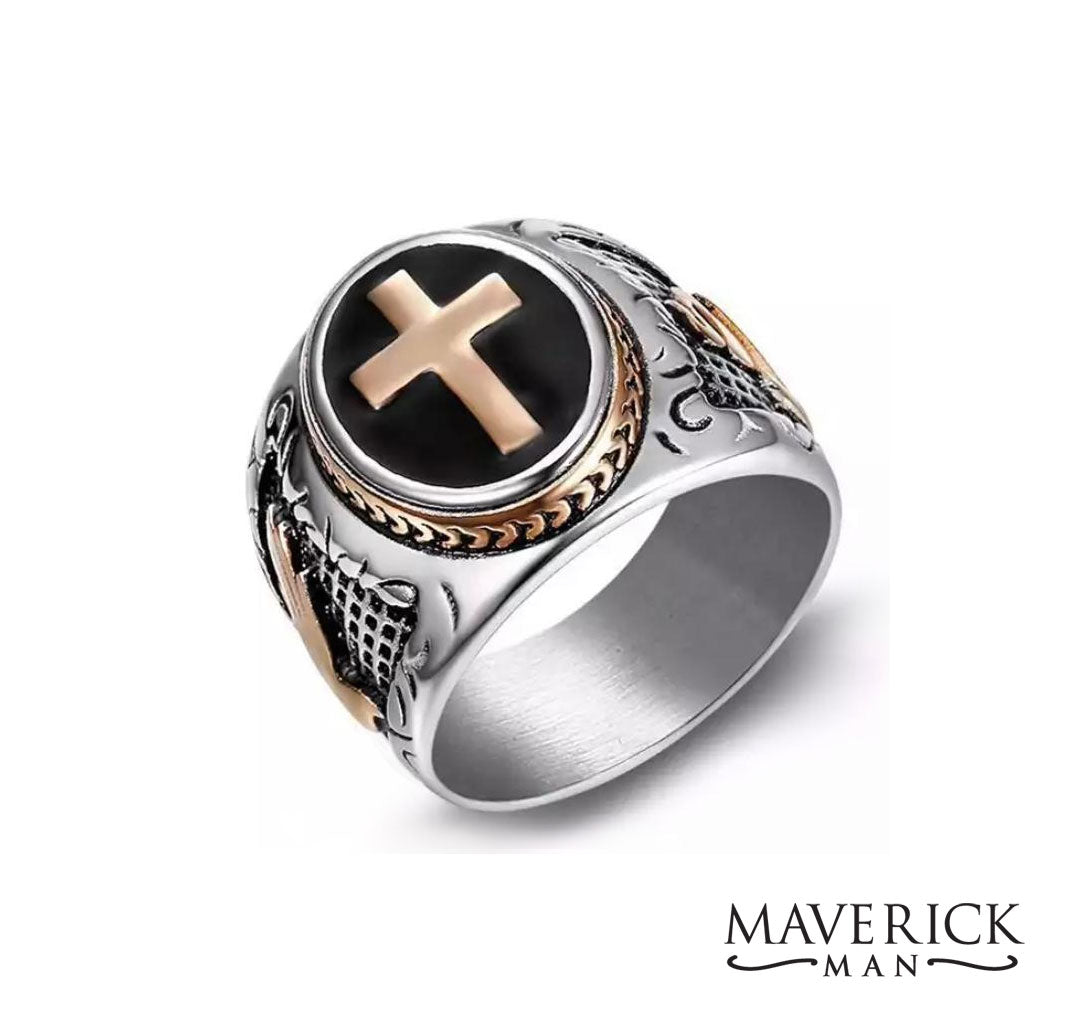 Cross ring in solid titanium stainless steel