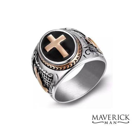 Cross ring in solid titanium stainless steel
